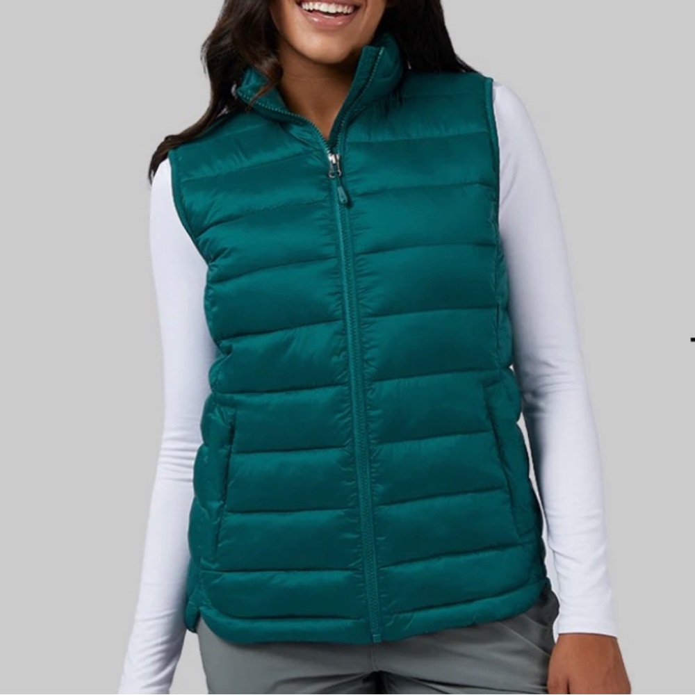 32 Degrees Forest Biome Puffer Vest Large NWOT